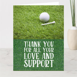 Amor e apoio ao cartões de agradecimentos de golfe