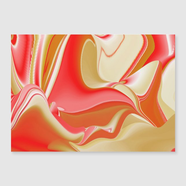 Amor e Cartão Magnético 3D Abstrato Dourado (Frente)