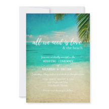 Amor e Convite para Casamento de Praia