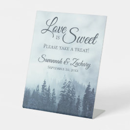 Amor é doce Misty Blue Pine Trees Casamento Russo