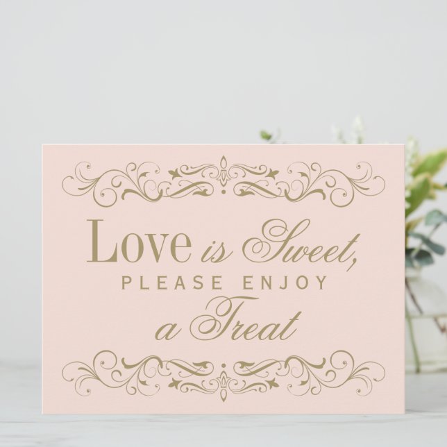 Amor é doce Vintage Blush Antiquado Flourish (Em pé/Frente)