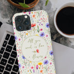 Amor e Flores, doce Citação de Flor Verde<br><div class="desc">Capas de iphone verde macia, com aspas doces e decorada com flores silvestres coloridas. Tudo que você precisa é de amor flores é totalmente editável, se você quiser personalizar o texto. A design apresenta uma inscrição manuscrita caprichosa com um padrão de aquarelas bonito de flores silvestres de campo. Procure na...</div>