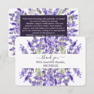 Amor e Lavanda   Cartão de Agradecimento de Noiva 