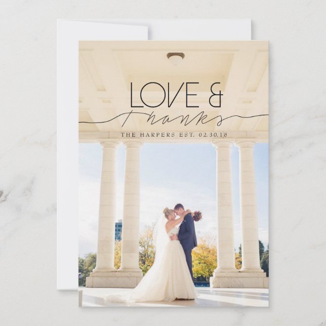 Amor e Obrigados | Foto de agradecimento formal e  (Frente)