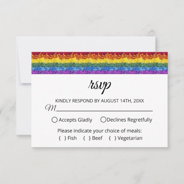 Amor é Orgulho Floral Bridal RSVP (Frente)