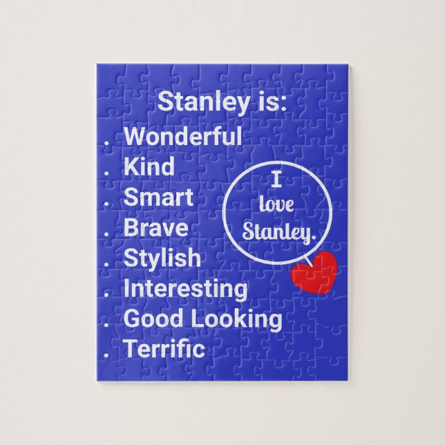 Amor e Palavras - Azul com Coração: Quebra-cabeça  (Vertical)