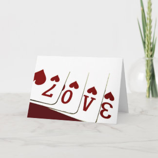 Amor em cartões de jogo do coração