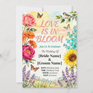 Amor em Flor - Convite de Casamento Floral Elegant