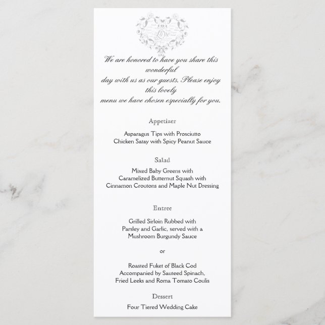 Amor em Qualquer Idioma no Menu Silver Weding (Frente)