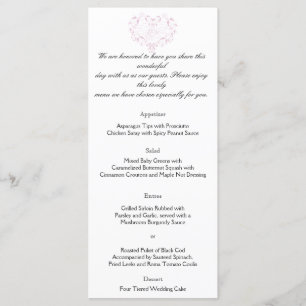Amor em Qualquer Idioma Petal Pink Weding Menu