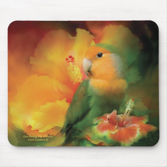 Amor entre o hibiscus Mousepad (Frente)