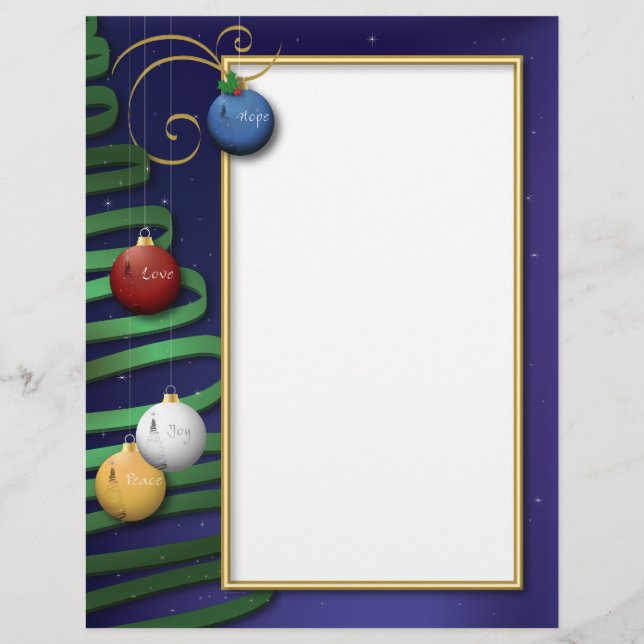 Amor, Esperança, paz, alegria Carta de Natal (Frente)