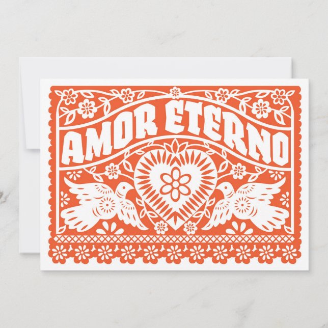 Amor Eterno Papel Picado Banner Convite (Verso)