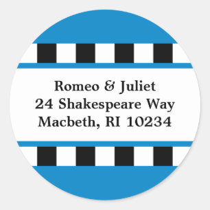 Amor! Etiqueta de endereço dos corações - azul