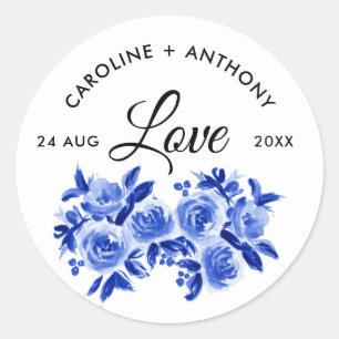 Amor. Etiqueta floral do casamento da aguarela dos