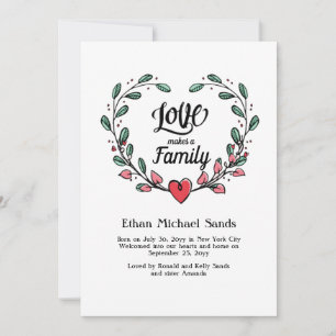 Amor Faz um Anúncio de Foto de Coração Familiar