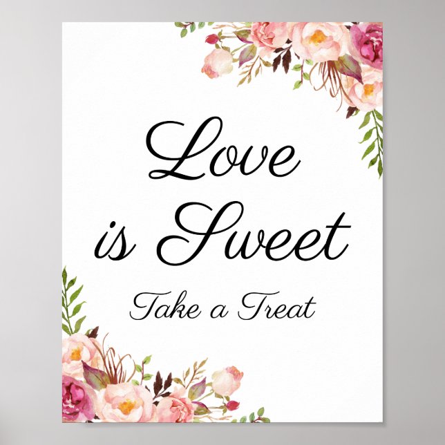 Amor Floral Rosa Russo é Poster de Sinal Doce (Frente)