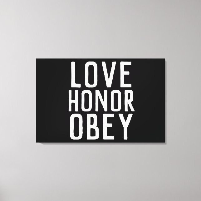 AMOR HONRA OBEY CASAMENTO DE PRESENTE CANVAS FORTA (Frente)