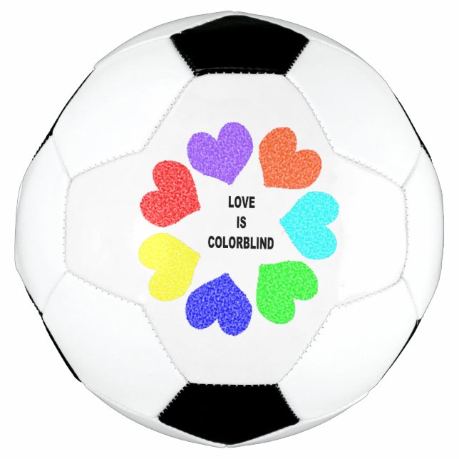 Amor inter-racial Arco-Íris Bola de Futebol (Frente)