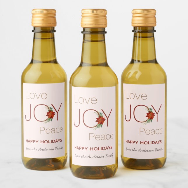 Amor Joy Paz poinsettia Natal (Garrafas)