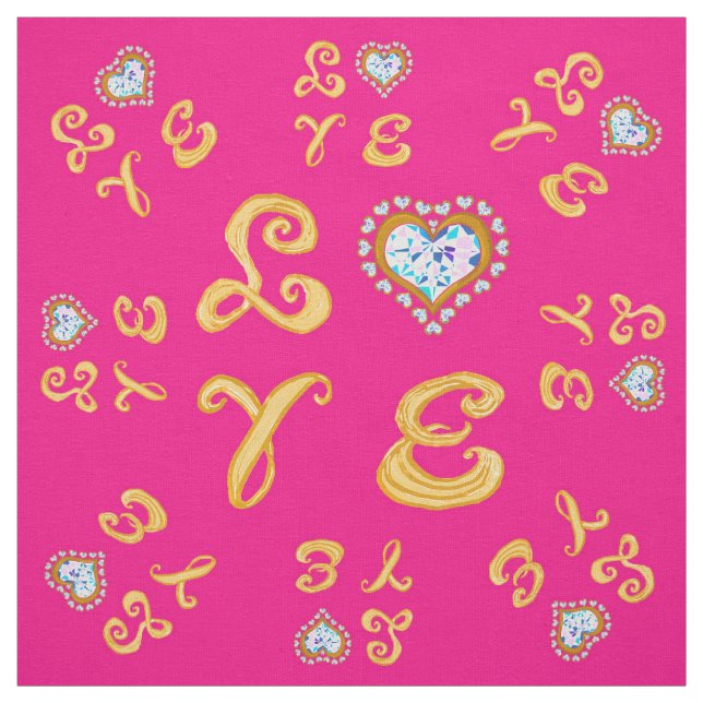 AMOR letras tecido douradas Letras Amar cor-de-ros (Modelo)