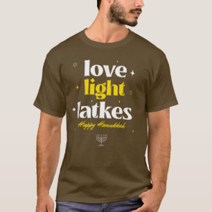 Amor Luz Trava Feliz Hanukkah T-Shirt