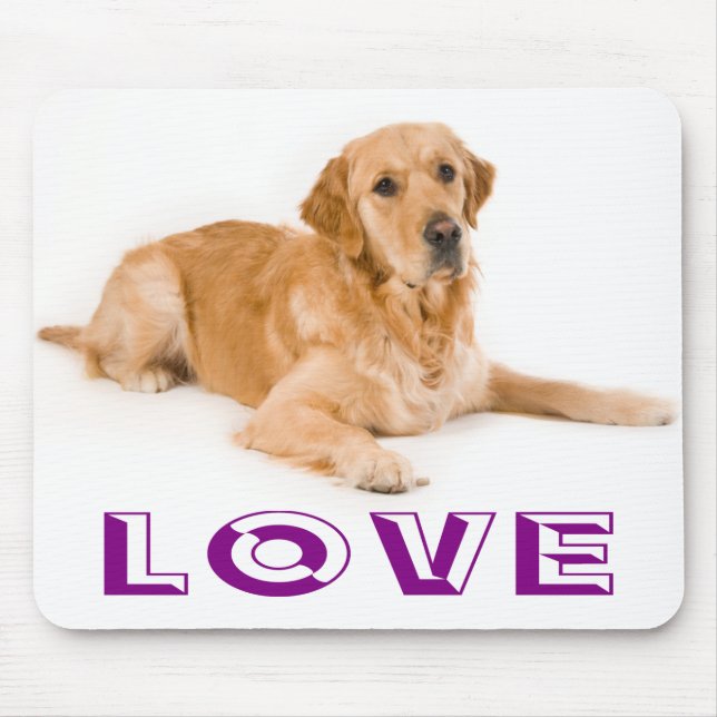 Amor Mousepad de Cachorro Filhote Retriever Amarel (Frente)