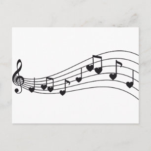 amor música, notas musicais vermelhas com design d
