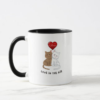 Amor no ar caneca de café engraçada