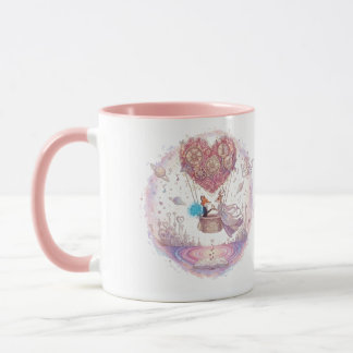 "Amor no Ar" Caneca Raposa Coração Balão de Ar Que