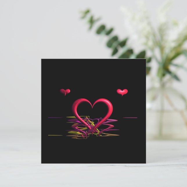 Amor no Cartão Plana Escuro (Em pé/Frente)