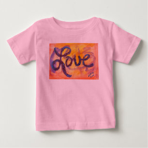 Amor Palavra Sunset Ouro Brilhante T-Shirts de Art