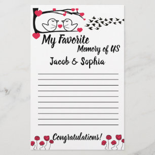 AMOR PÁSSARO MEU CARTÃO DE CHÁ DE PANELA DE MEMÓRI