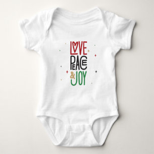 Amor, Paz e Joy Baby T-Shirt