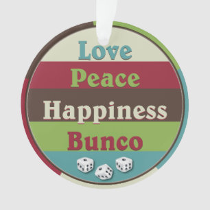 Amor, paz, felicidade, ornamento de Bunco