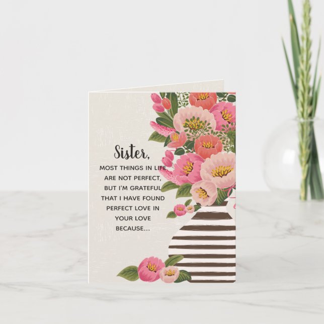Amor Perfeito Na Sua Irmã De Cartão De Dia de as m (Frente)