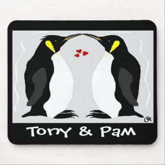 Amor personalizado Mousepad do pinguim