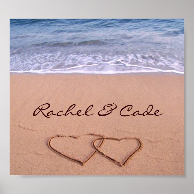 Amor Personalizado na Poster da Praia (Frente)