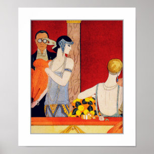 Amor. Poster da arte do art deco