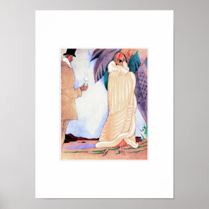 Amor. Poster da arte do art deco