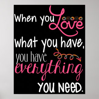 Amor Poster preto branco e rosa 20" x 16"