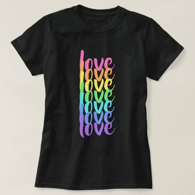 "Amor" Rainbow Women's T-Shirt (Frente do Design)