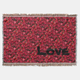 "AMOR" & Rosas Cobertor de Lançar do Dia das Mães