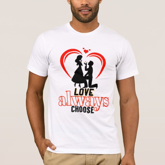 💖 Amor Sempre Escolha a Camiseta Masculina Bella+ (Frente)