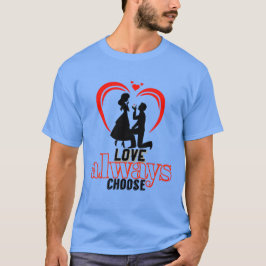 💖 amor sempre escolhe a camiseta escura básica ma
