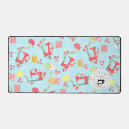 Amor Sewing Machine Blue Desk Mat