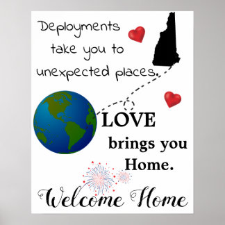 Amor Traz-Te Para Casa Bem-Vindo Ao Poster Militar