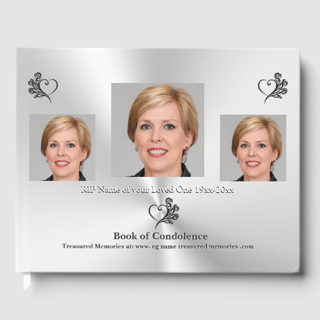 Amor Um, Coração e Rosas - Livro de Condolências (Frente)