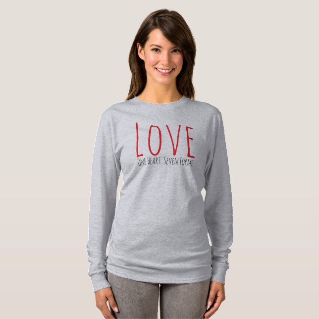 Amor - Uma Camiseta Coração. Sete Formas (Frente Completa)