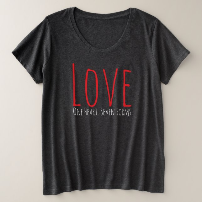 Amor - Uma Camiseta Coração. Sete Formas (Frente do Design)